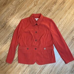 JM Collection Jacket/ Blazer/Top Size 14, Rust Microfiber, Dressy Shank Buttons